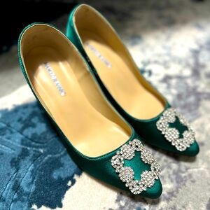 Green Manolo Bhlanik Green Shoes